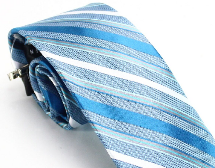 Van Heusen Men's Neck Tie  Slim Thomas Striped Skinny Tie-Clip Silk Blue One Size