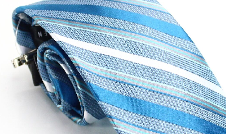 Van Heusen Men's Neck Tie  Slim Thomas Striped Skinny Tie-Clip Silk Blue One Size