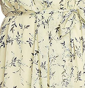 Cece Women's Wisteria Vines Sleeveless Dress Yellow Size 8