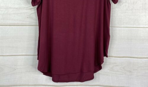 Alfani Women's Plus Satin-Trim High-Low T-Shirt  Dark Red Size 1X