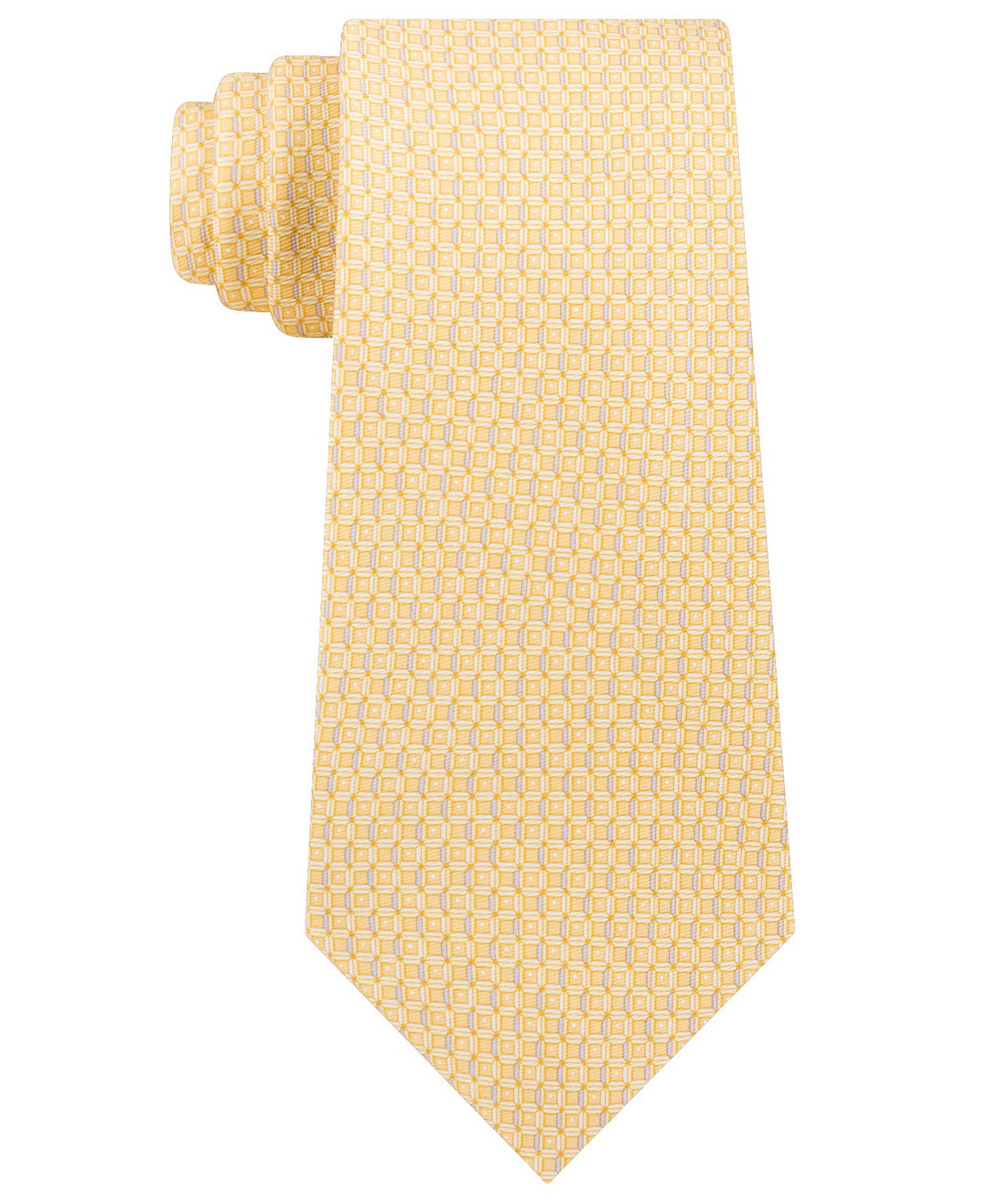 Michael Kors Men's Classic Geo Cube Silk Twill Tie Yellow One Size
