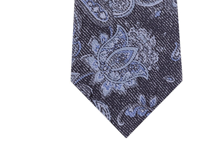 Michael Kors Men's Fine Line Paisley Tie Charcoal Size Regular