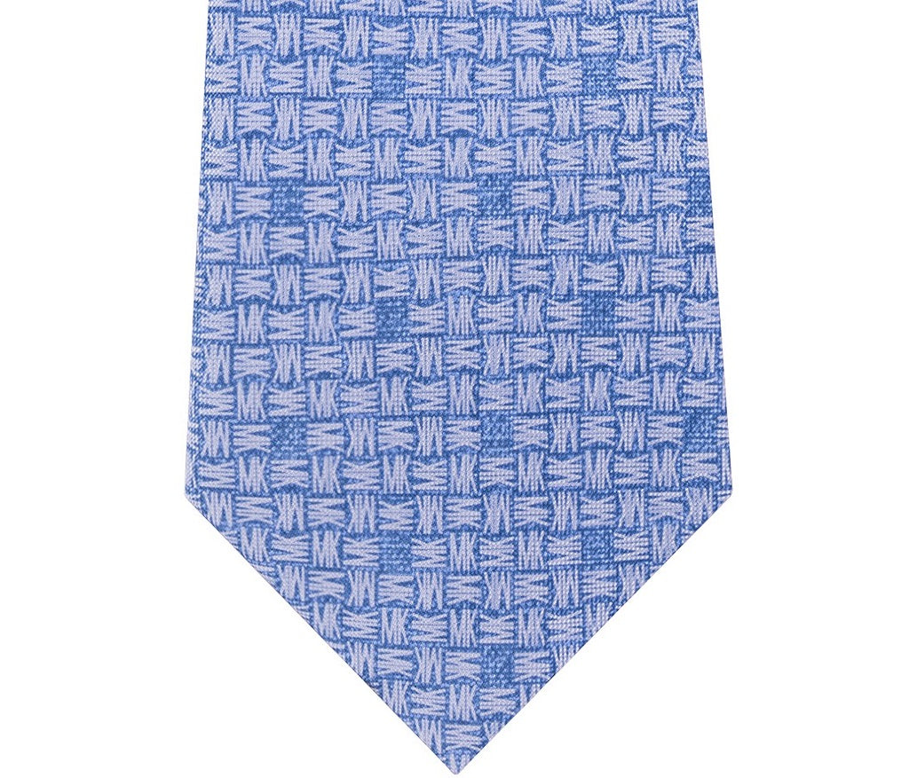 Michael Kors Men's Classic Crosshatch Logo Silk Twill Tie Navy Size Regular