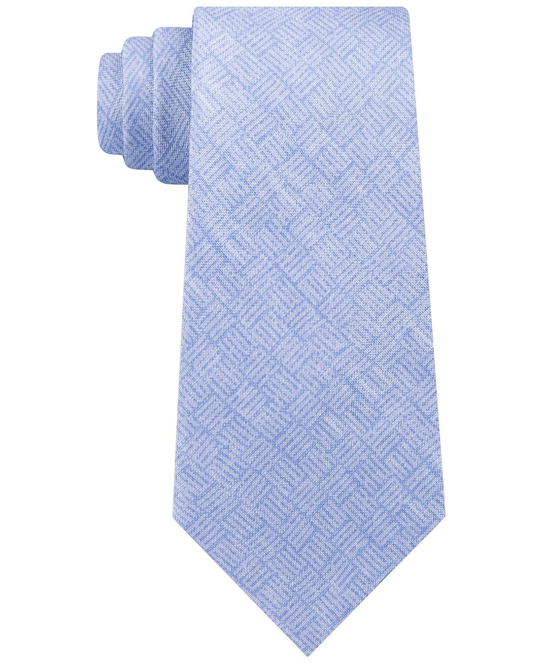 Michael Kors Men's Classic Tonal Logo Block Silk Twill Tie Blue Size Regular