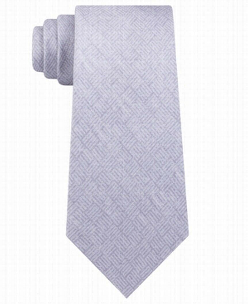 Michael Kors Men's Classic Tonal Logo Block Silk Twill Tie Gray Size Regular