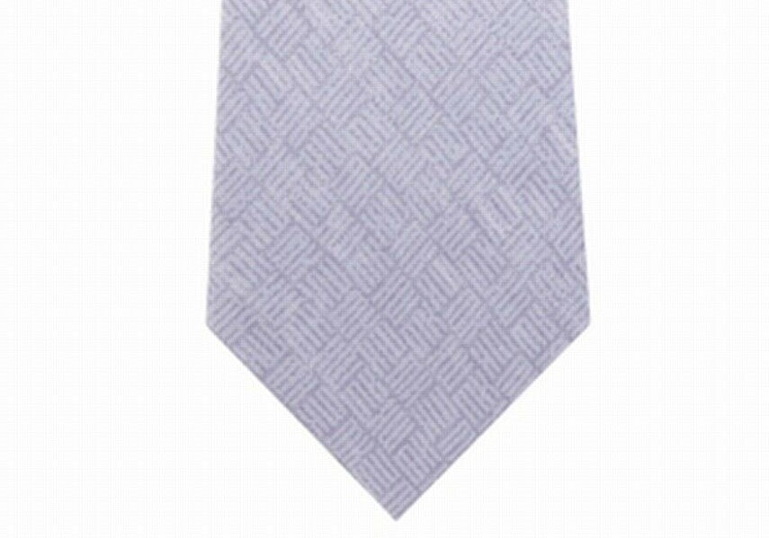 Michael Kors Men's Classic Tonal Logo Block Silk Twill Tie Gray Size Regular