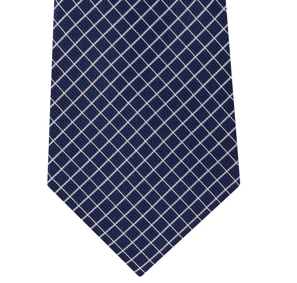 Michael Kors Men's Mini Grid Silk Tie Blue Size Regular