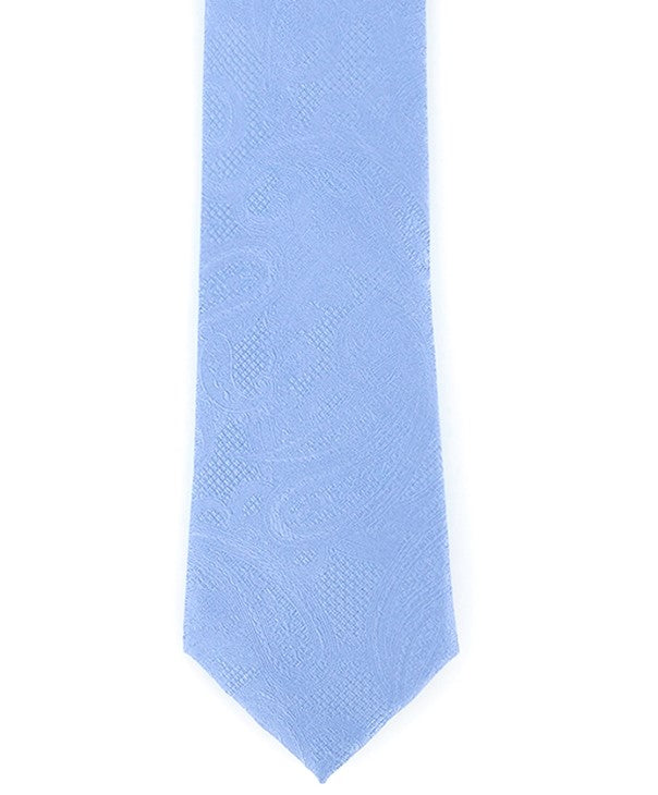 Michael Kors Men's Satin Texture Paisley Silk Tie Blue Size Regular