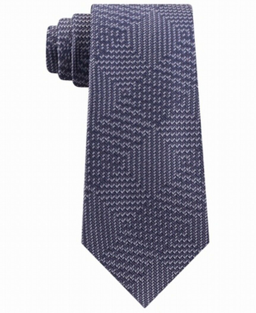 Michael Kors Men's Textured Geometric Patchwork Tie Gray Size Regular