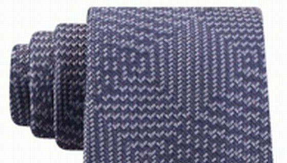 Michael Kors Men's Textured Geometric Patchwork Tie Gray Size Regular