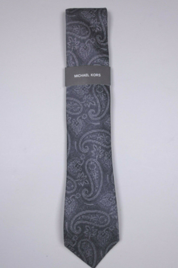 Michael Kors Men's Artisinal Shadow Paisley Tie Gray Size Regular