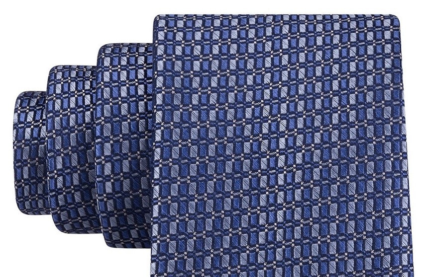 Michael Kors Men's Small Optical Geometric Tie Blue Size Regular
