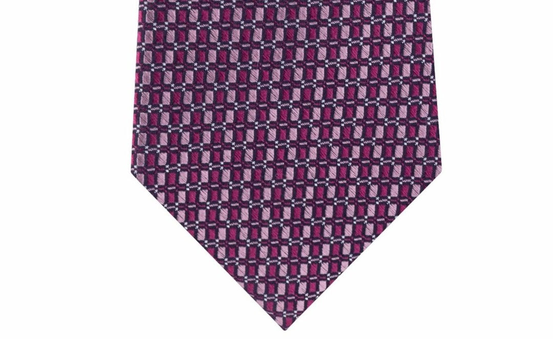 Michael Kors Men's Small Optical Geometric Tie Dark Pink Size Regular