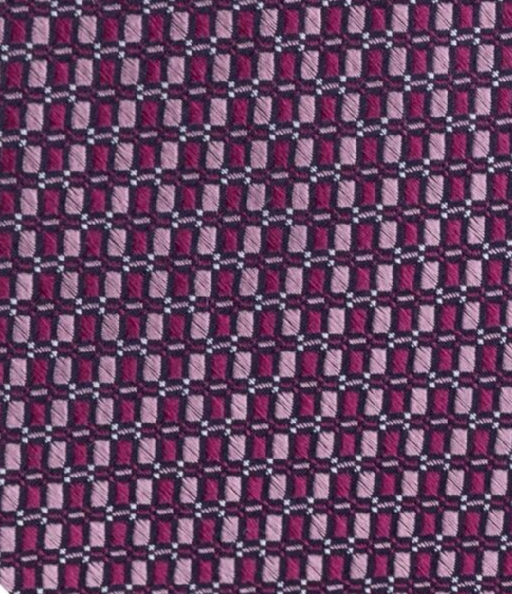 Michael Kors Men's Small Optical Geometric Tie Dark Pink Size Regular