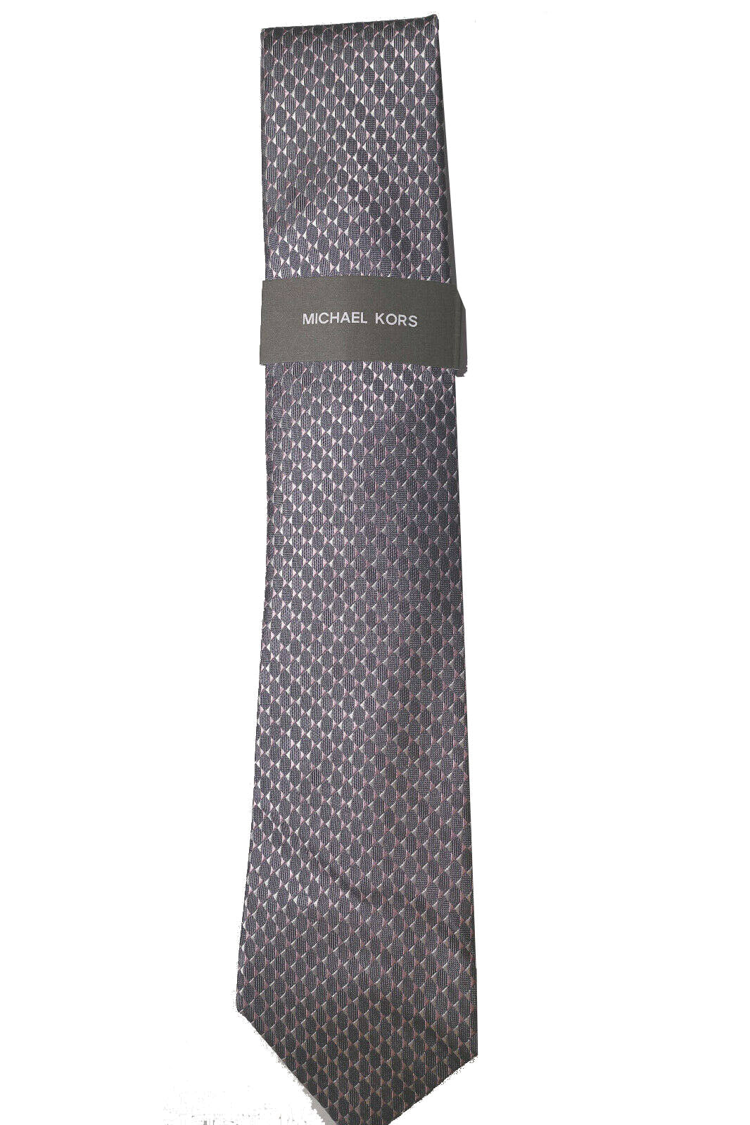 Michael Kors Men's Geometric Boxes Neck Tie Pink Size Regular