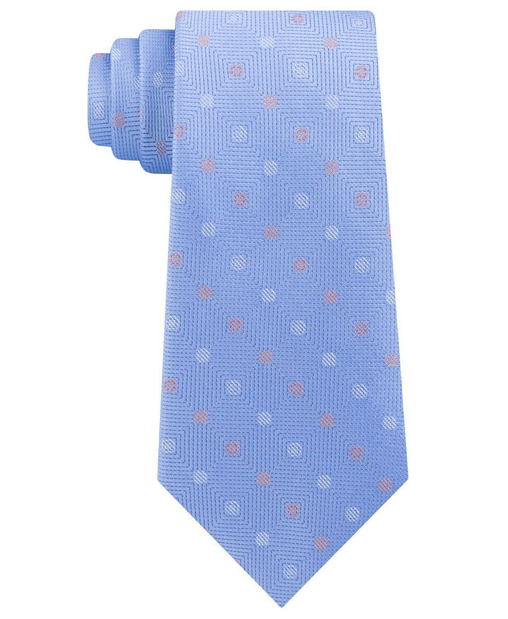 Michael Kors Men's Light Blue Polka Dot 100% Silk Neck Tie Blue Size Regular