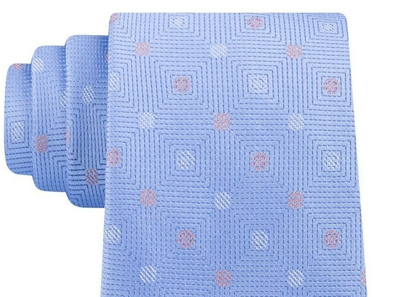 Michael Kors Men's Light Blue Polka Dot 100% Silk Neck Tie Blue Size Regular