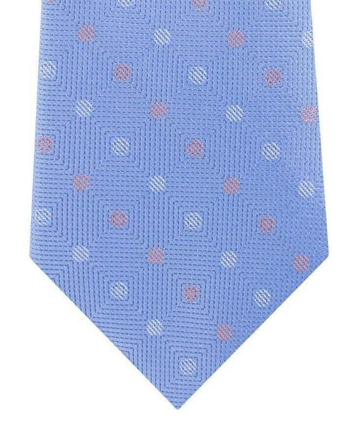 Michael Kors Men's Light Blue Polka Dot 100% Silk Neck Tie Blue Size Regular