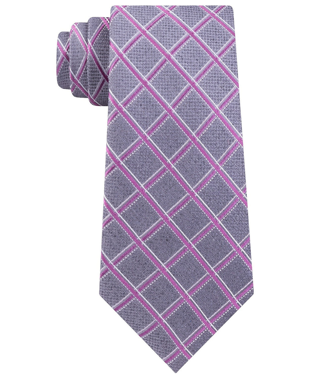 Michael Kors Men's Asymmetric Grid Tie Pink Size Regular