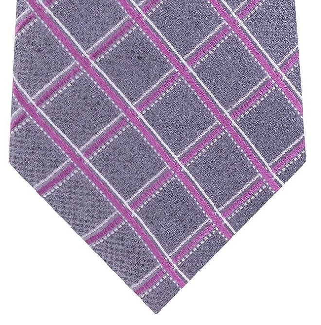 Michael Kors Men's Asymmetric Grid Tie Pink Size Regular