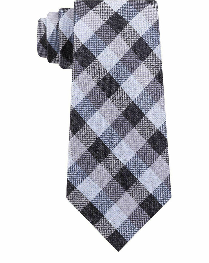 Michael Kors Men's Classic Gingham Check Tie Navy Size Regular