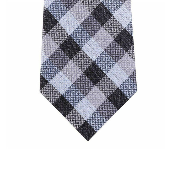 Michael Kors Men's Classic Gingham Check Tie Navy Size Regular