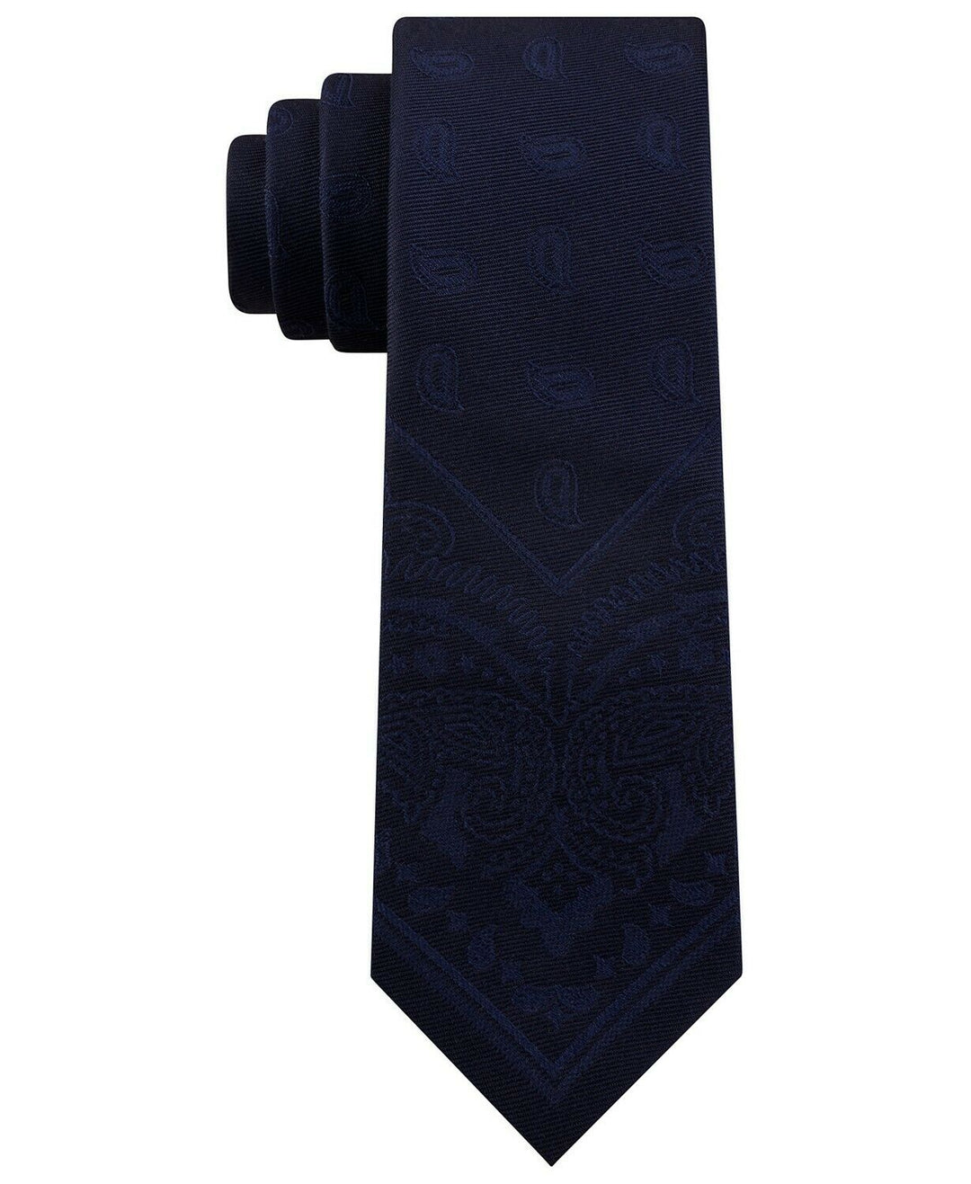 Tommy Hilfiger Men's Slim Tonal Paisley Panel Tie Navy Size Regular