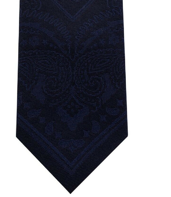 Tommy Hilfiger Men's Slim Tonal Paisley Panel Tie Navy Size Regular