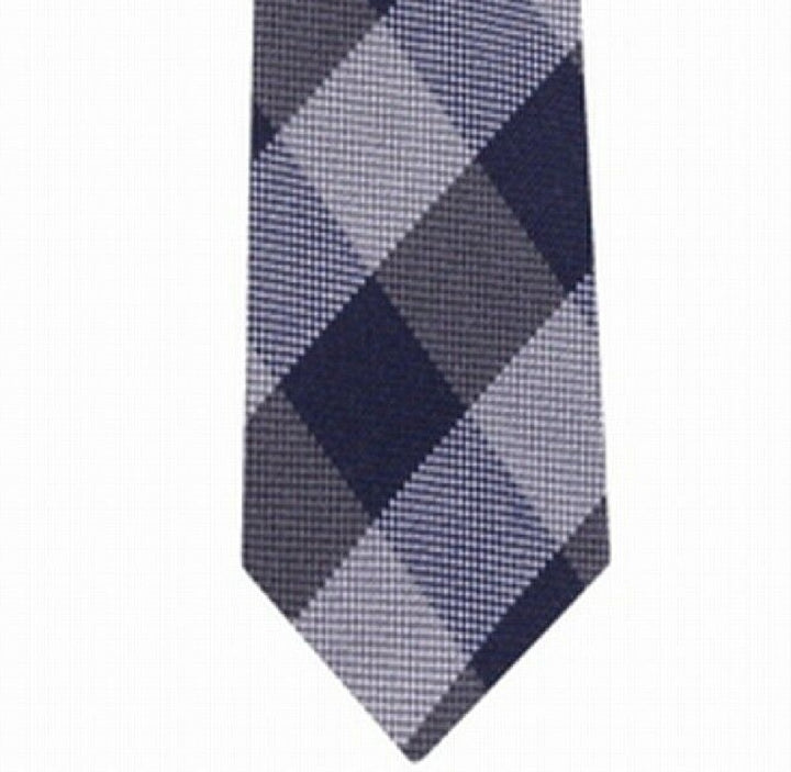 Tommy Hilfiger Men's Slim Textured Check Tie Gray Size Regular