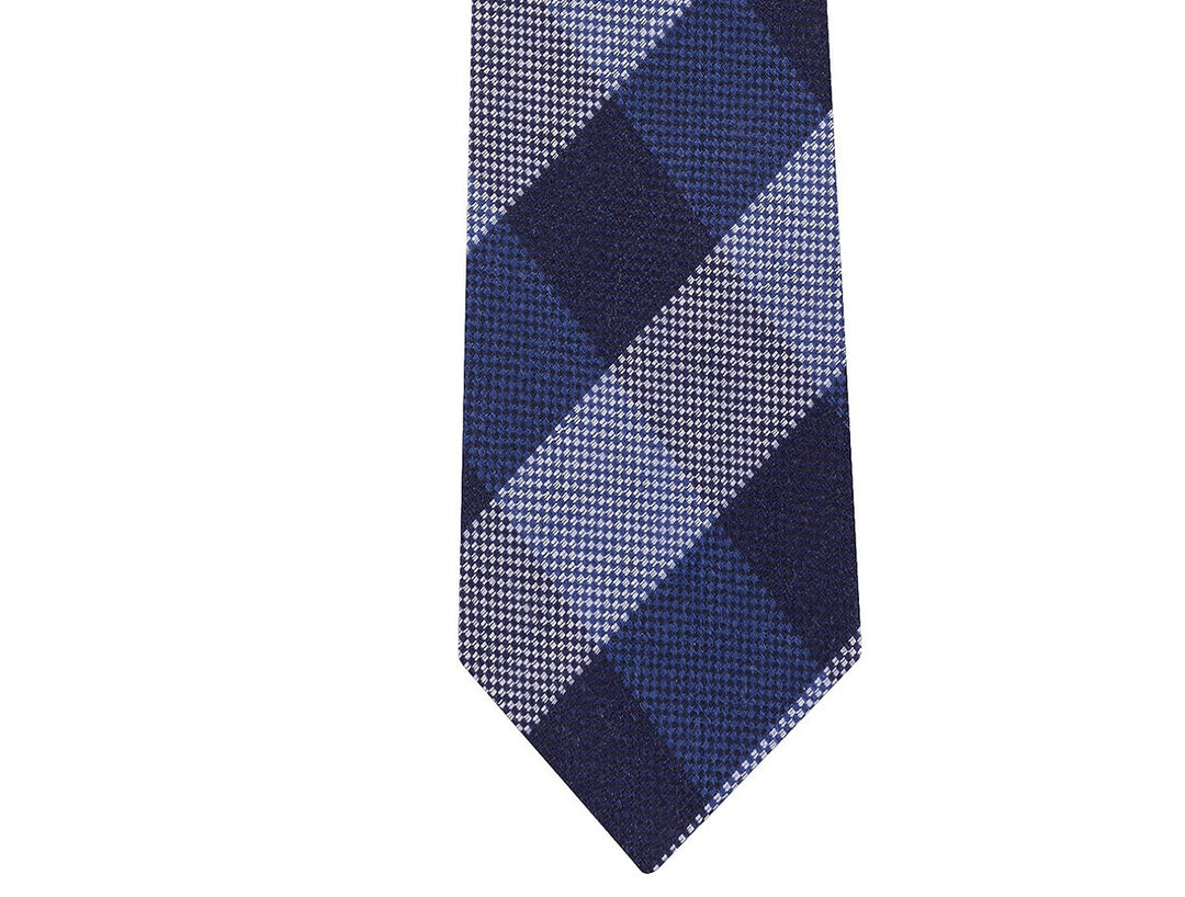 Tommy Hilfiger Men's Slim Textured Check Tie Navy Size Regular