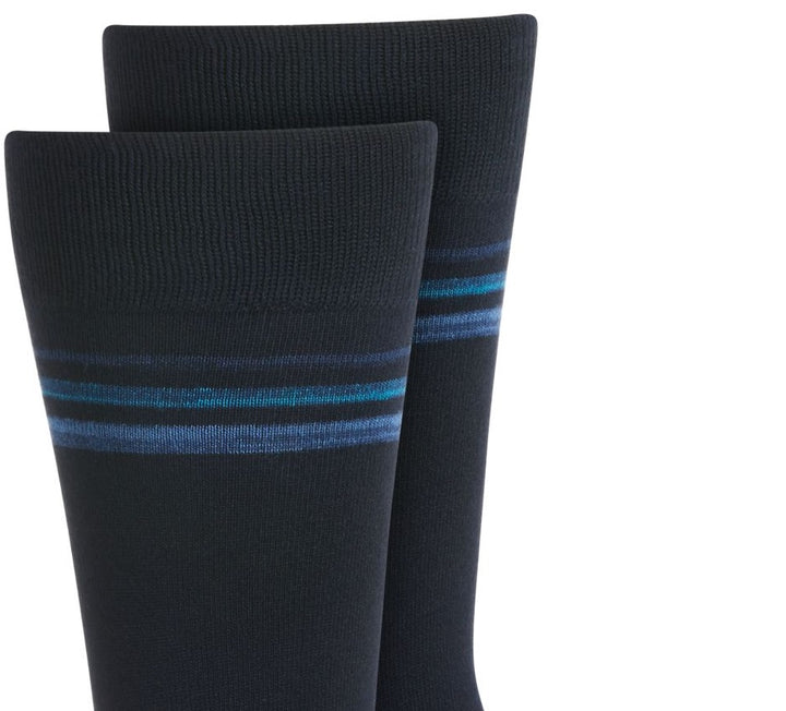 Perry Ellis Men's Bamboo Double Stripe Socks Navu Size 7-12