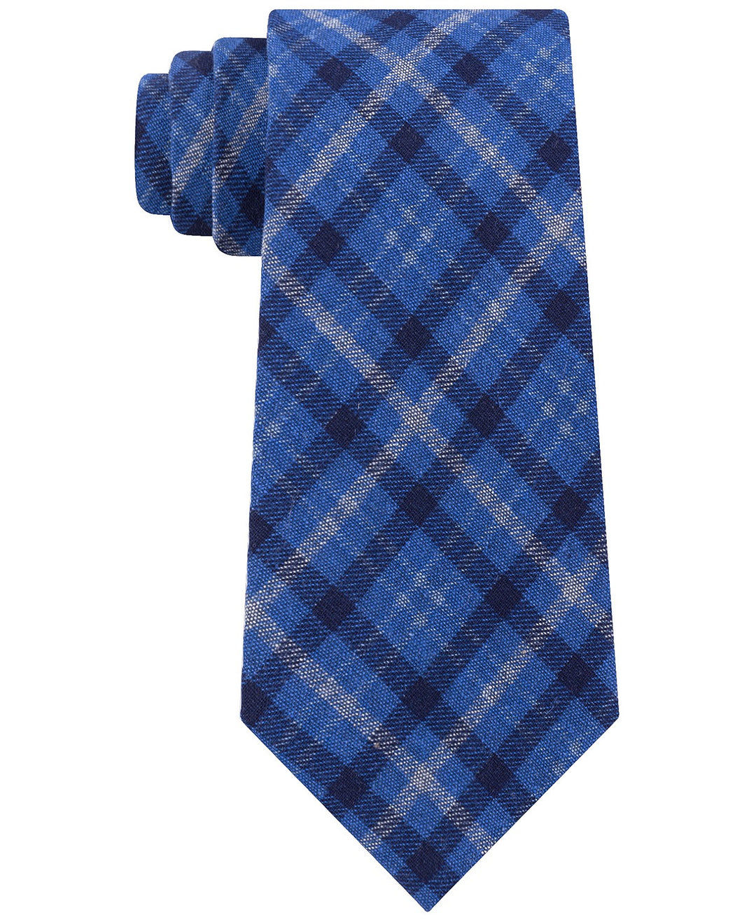 Tommy Hilfiger Men's Boston Classic Plaid Tie Blue Size Regular