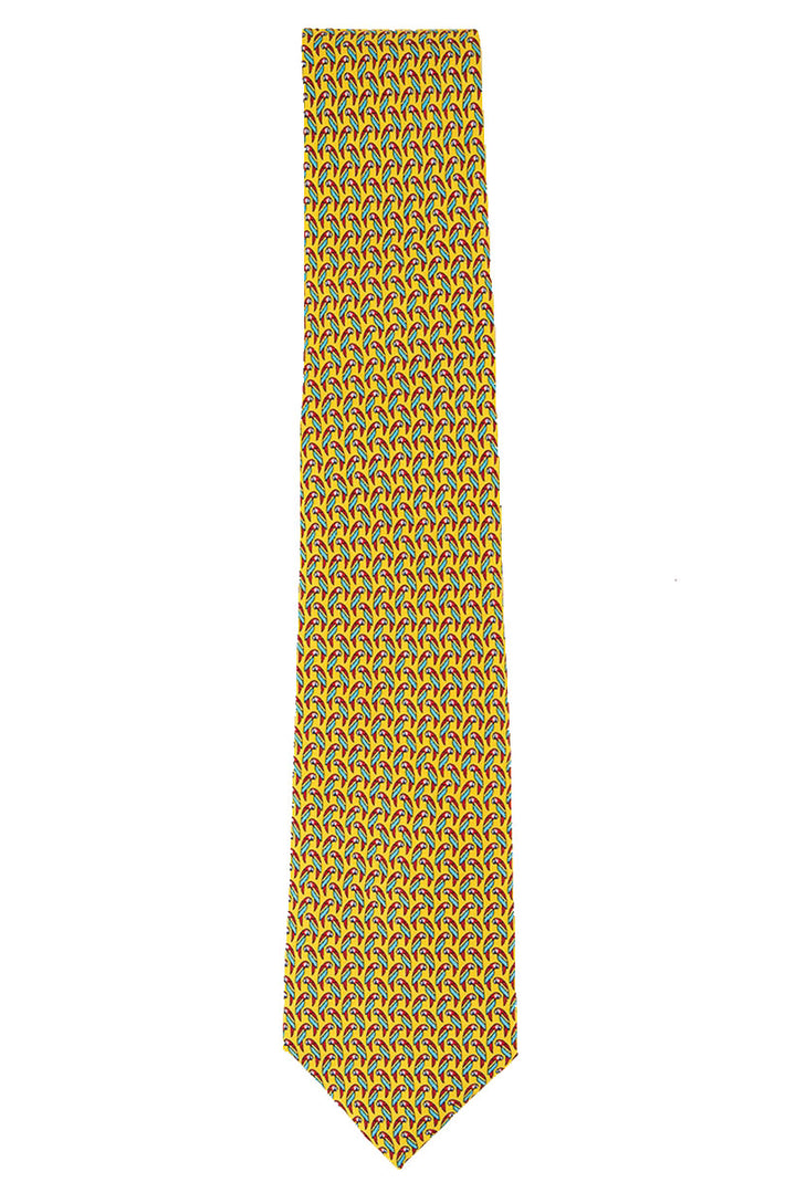 Tommy Hilfiger Men's Small Parrot Silk Tie Yellow Size Regular