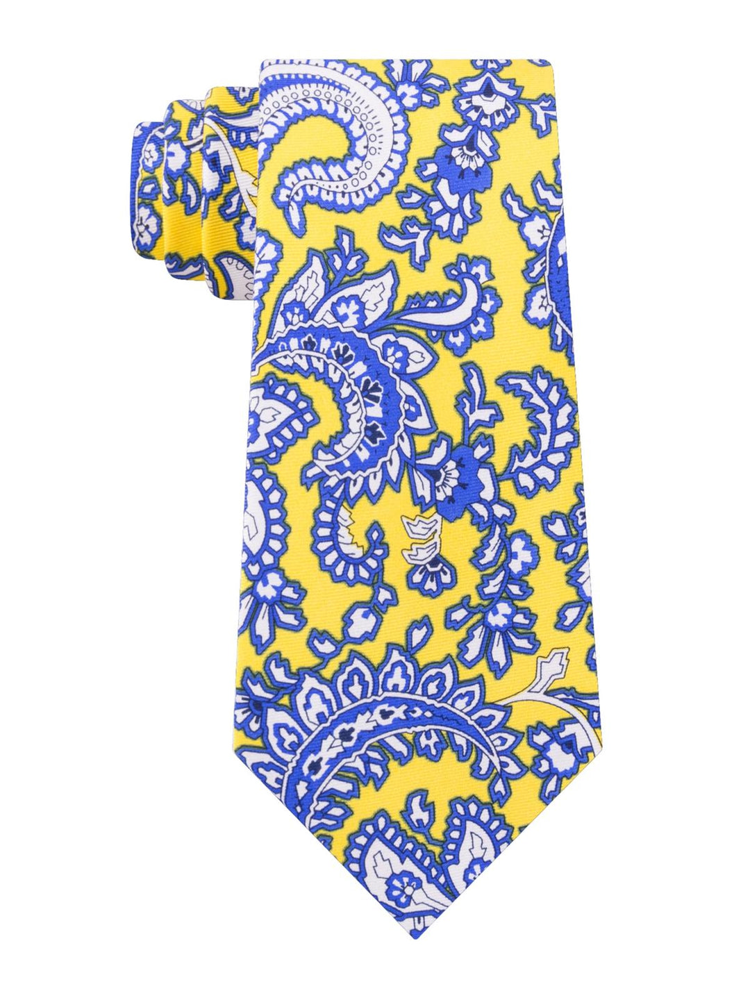 Tommy Hilfiger Men's Central Paisley Silk Tie Yellow Size Regular