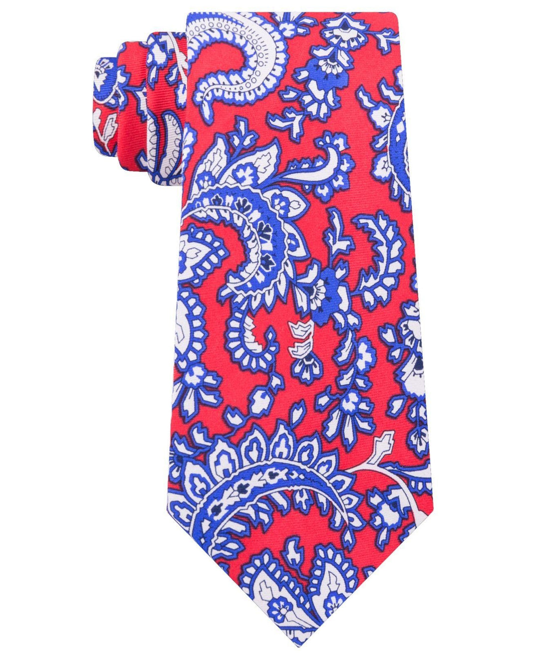 Tommy Hilffiger Men's Central Paisley Silk Tie Red One Size