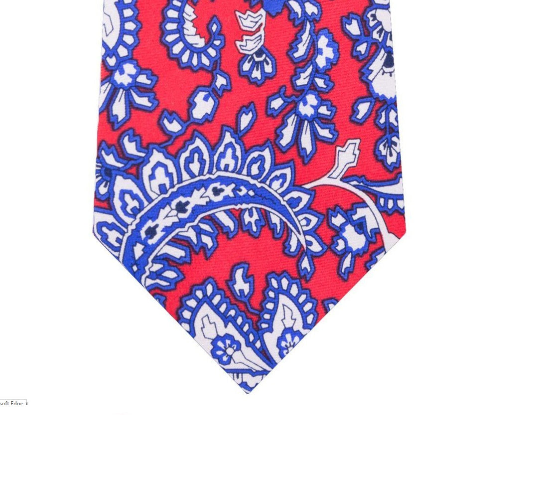 Tommy Hilffiger Men's Central Paisley Silk Tie Red One Size