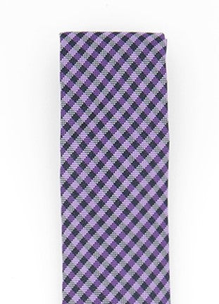 Tommy Hilfiger Men's Classic Textured Plaid Tie Purple Size Regular