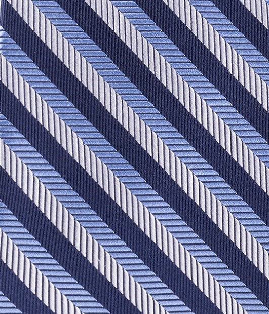 Tommy Hilfiger Men's Village Classic Textured Stripe Silk Tie Navy Size Regular