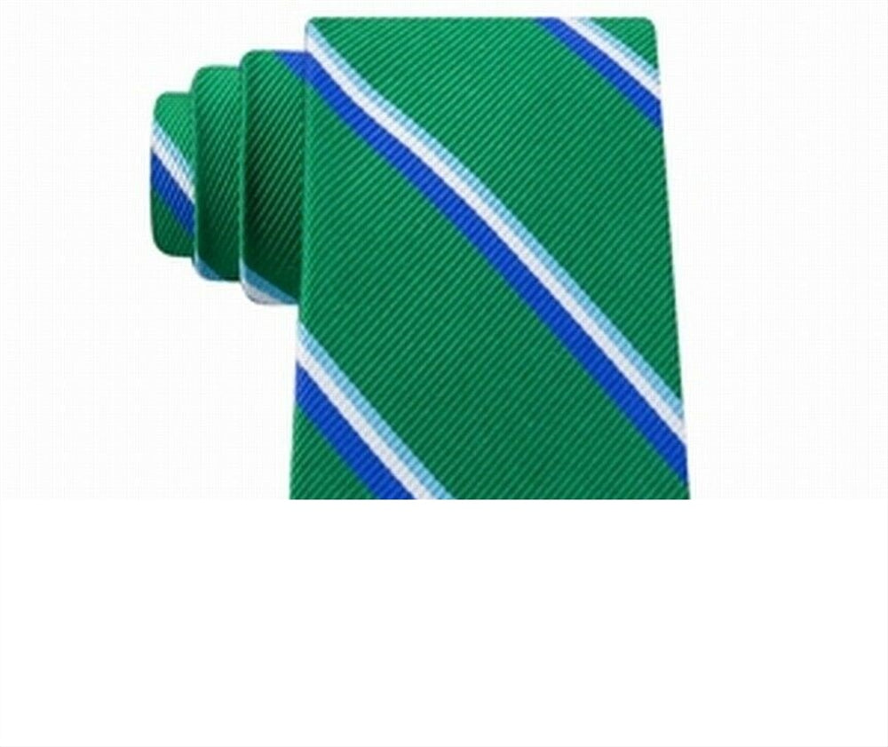 Tommy Hilfiger Men's Bronx Stripe Silk Tie Green Size Regular