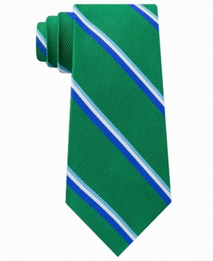 Tommy Hilfiger Corbata de seda a rayas Bronx para hombre, color verde, talla regular