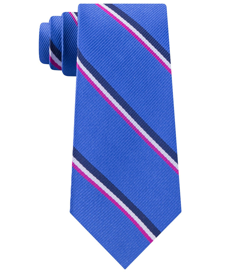 Tommy Hilfiger Men's Bronx Stripe Silk Tie Navy Size Regular