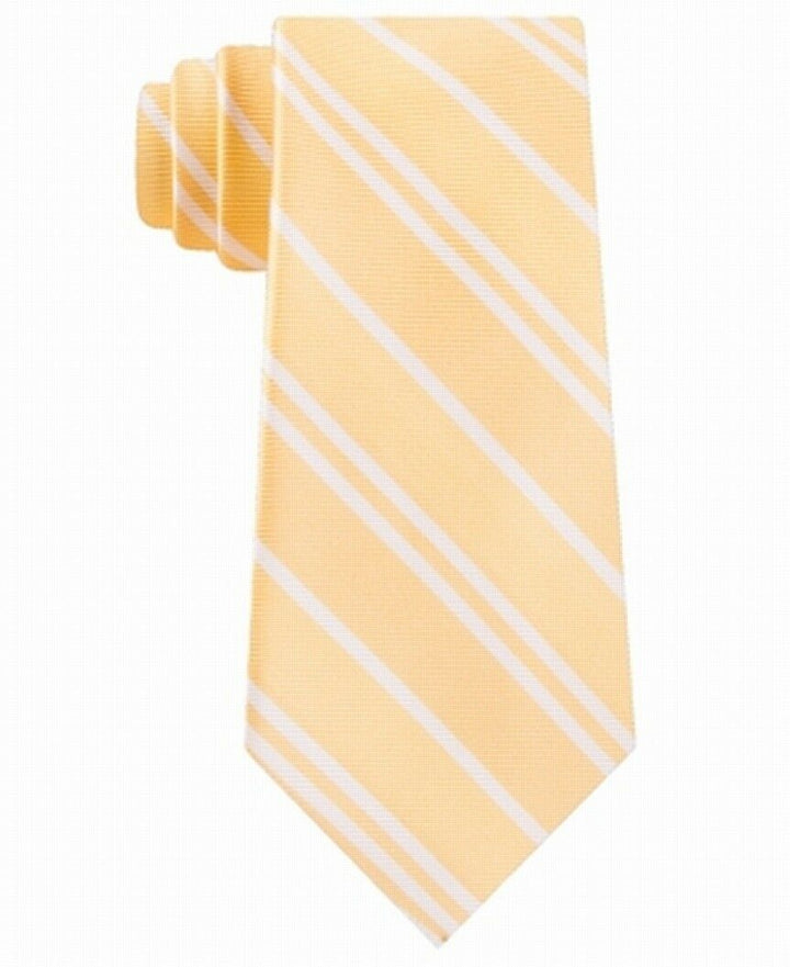Tommy Hilfiger Men's Flatiron Stripe Tie Yellow Size Regular