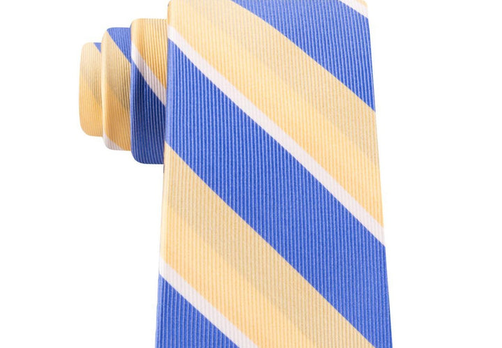 Tommy Hilfiger Men's Bright Medium Stripe Tie Yellow Size Regular