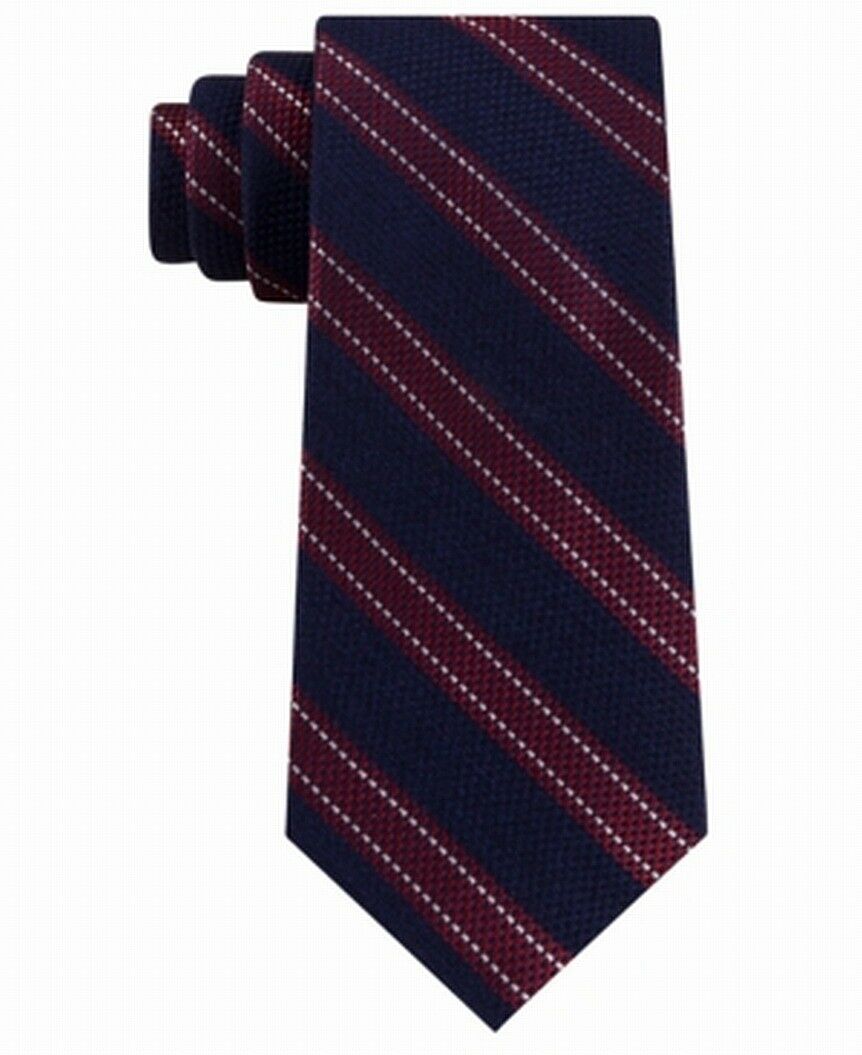 Tommy Hilfiger Men's Stitch Line Stripe Tie Red Size Regular