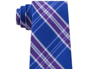 Tommy Hilfiger Men's Vincent Plaid Tie Purple Size Regular