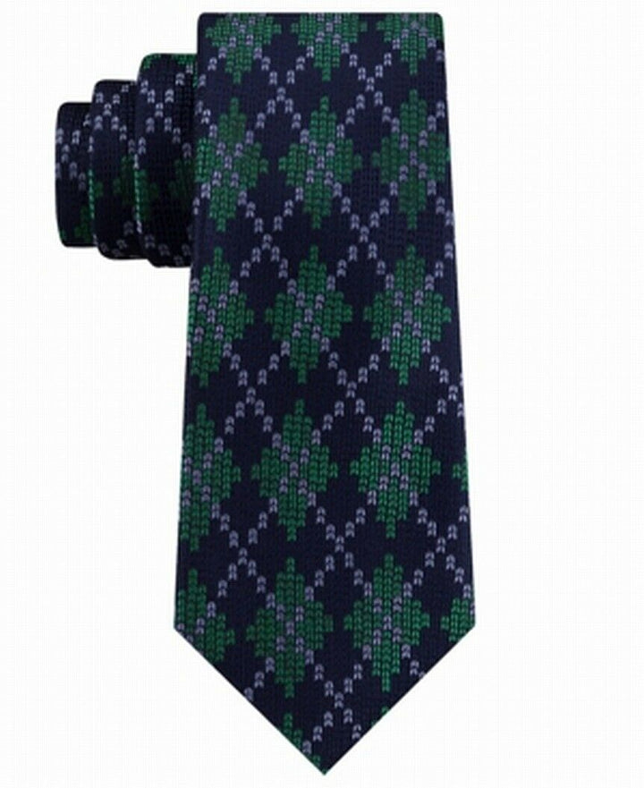 Tommy Hilfiger Men's Classic Holiday Argyle Silk Tie Green One Size