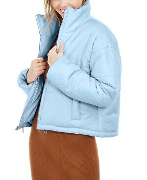 Celebrity Pink Juniors' Cropped Puffer Coat Blue