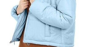 Celebrity Pink Juniors' Cropped Puffer Coat Blue