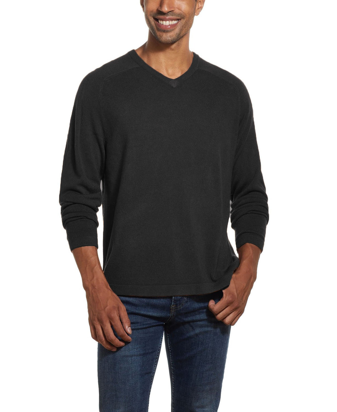 Weatherproof Men's Soft Touch V-Neck Sweater Black Size Small