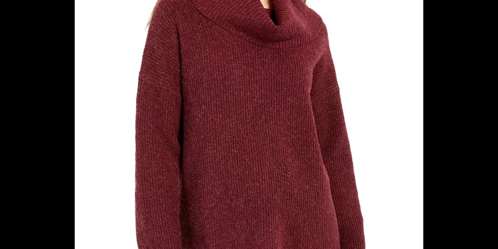 Hippie Rose Junior's Turtleneck Sweater Dark Red Size X-Small